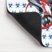 bw!生物学的災害［有害物質］警告の！スカル マウスパッド (コーナー)