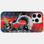 bw!生物学的災害［有害物質］警告の！スカル Case-Mate iPhoneケース (裏面 (横))