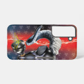 bw!生物学的災害［有害物質］警告の！スカル samsung galaxyケース (裏面横)