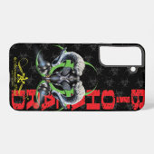 bw!生物学的災害［有害物質］警告の！スカル samsung galaxyケース (裏面横)