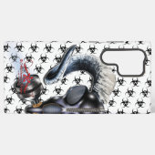 bw!生物学的災害［有害物質］警告の！スカル samsung galaxyケース (裏面横)