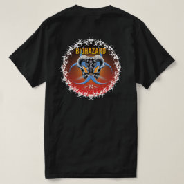bw!生物学的災害［有害物質］警告の！スカル tシャツ