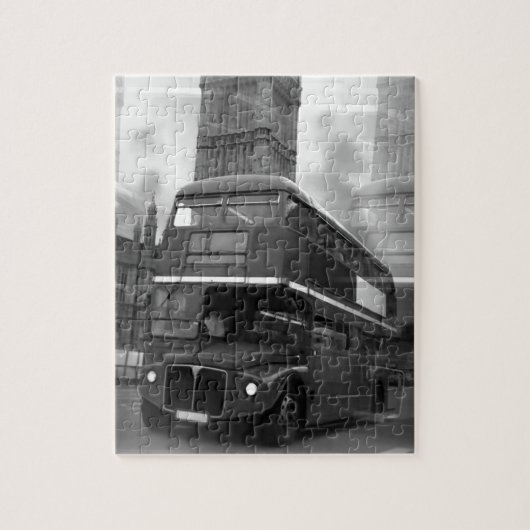 BW Black & White London Bus & Big Ben ジグソーパズル (縦)