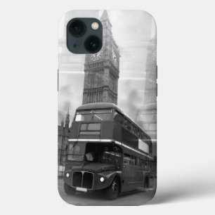 BW Black & White London Bus & Big Ben iPhone 13ケース