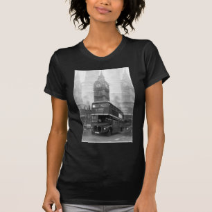 BW Black & White London Bus & Big Ben Tシャツ