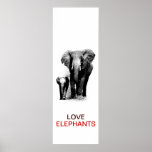 BW Elephant & Baby Elephant Poster ポスター<br><div class="desc">Elephant & Baby Elephant Walking. Black,  Grey & White Tones Digital Animal Artworks - Elephants Art - Animals in Nature Digital Edited Pictures Photos - Cartoon Comic Style Pop Art Elephant Artwork</div>