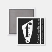 BW Flocked Ad Squareマグネット マグネット (正面/裏面)