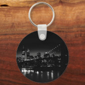 BW New York City at Night キーホルダー (正面)