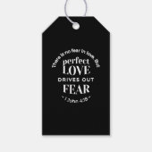 BW 'Perfect Love Drives Out Fear' - 1ヨハネ4:18 ギフトタグ (正面)