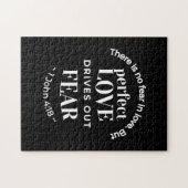 BW 'Perfect Love Drives Out Fear' - 1ヨハネ4:18 ジグソーパズル (横)