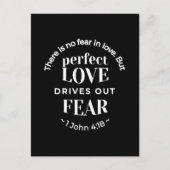 BW 'Perfect Love Drives Out Fear' - 1ヨハネ4:18 ポストカード (正面)