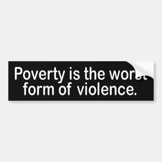 BW_poverty2 バンパーステッカー (正面)