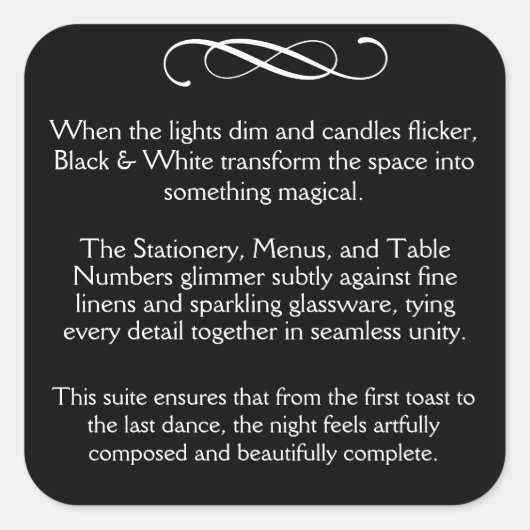 BW Reception スクエアシール (正面)