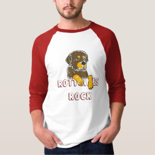 BW- Rottiesの石のロットワイラーの漫画のワイシャツ Tシャツ
