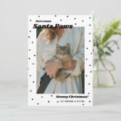 BW Santa Paws Meowy Christmas Catフォトカード シーズンカード (スタンド正面)