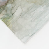 BWCAカヌーの国の水彩岩の上の木々 フリースブランケット (角)