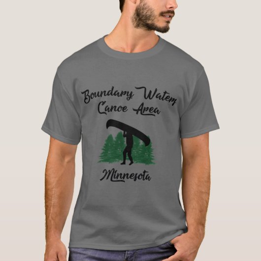 BWCAバウンダリーウォーターズカヌエリアミネソタデザイン Tシャツ (正面)