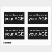 BWQ LIVE YOUR LIFE 忘れ YOUR AGEアドバイス知恵Q 長方形シール (シート)