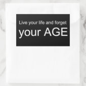 BWQ LIVE YOUR LIFE 忘れ YOUR AGEアドバイス知恵Q 長方形シール (バッグ)