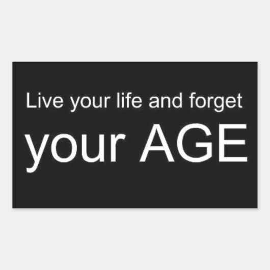 BWQ LIVE YOUR LIFE 忘れ YOUR AGEアドバイス知恵Q 長方形シール (正面)