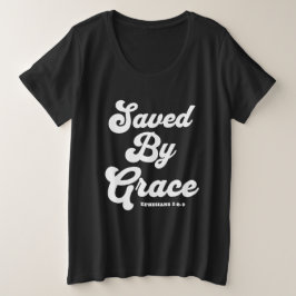 By 救 Grace Ephesians 2:8-9基本的なダークTシャツ プラスサイズTシャツ