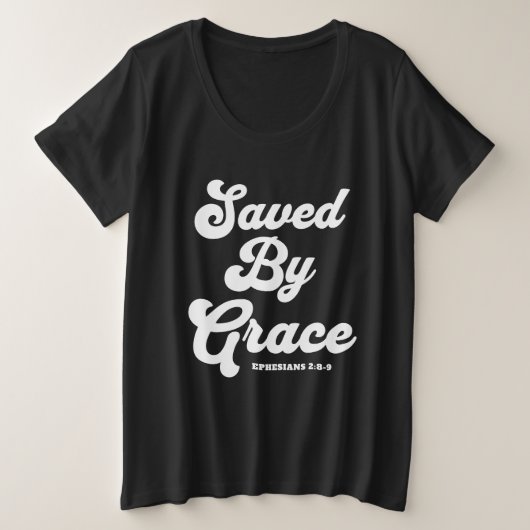 By 救 Grace Ephesians 2:8-9基本的なダークTシャツ プラスサイズTシャツ (デザイン正面)