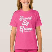 By 救 Grace Ephesians 2:8-9 Basic Dark Tシャツ (正面)