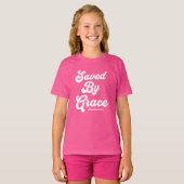 By 救 Grace Ephesians 2:8-9 Basic Dark Tシャツ (正面フル)