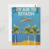 By Air To Riyadh Vintage Travel poster ポストカード (正面/裏面)