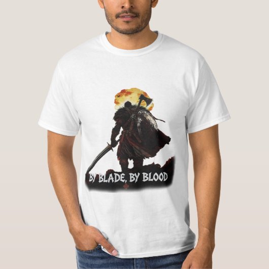 By Blade, By Blood -バイキング征服者 Tシャツ (正面)
