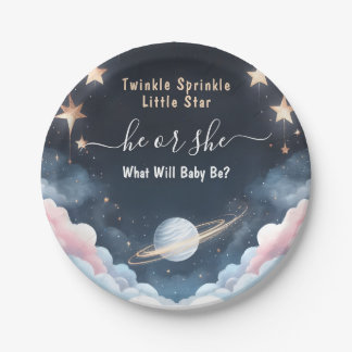 By Cloud Twinkle Twinkle Little Star Gender Reveal ペーパープレート