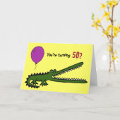 BY- Croc 50おもしろい番目の誕生日カード カード (黄色い花)
