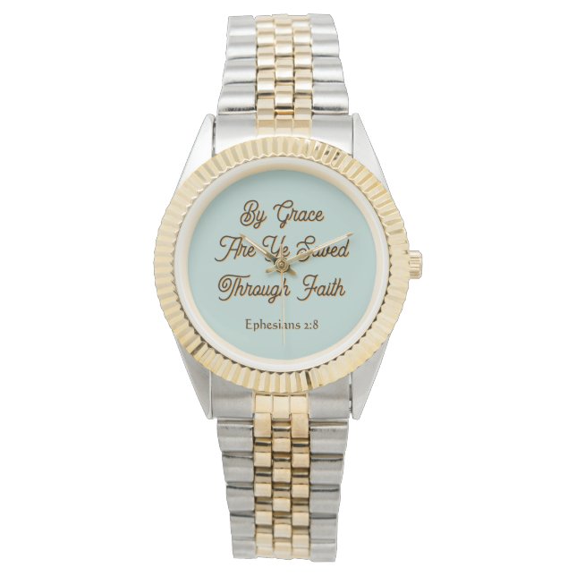 By Grace are Ye Saved Ephesians 2 Scripture  腕時計 (正面)