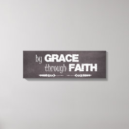 By Grace Through Faith Bible引用文 キャンバスプリント