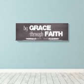 By Grace Through Faith Bible引用文 キャンバスプリント (インサイチュ (ウッドフロア))
