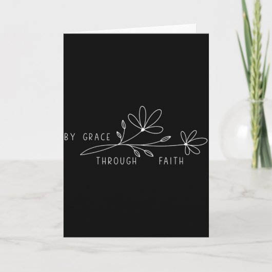 By Grace Through Faith Ephesians 2_8-9 Flower Fiat カード (正面)