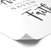 By Grace, Through Faith Ephesians 2:8 Blue Floral ポスター (角)