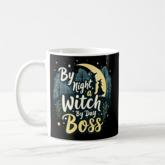 By Night Witch By Day Boss Halloween Women's コーヒーマグカップ (左)