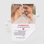 BY PARの最高の赤いハートメッセージの写真 ゴルフタオル (インサイチュ)