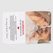 BY PARの最高の赤いハートメッセージの写真 ゴルフタオル (横)