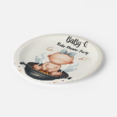 By Plaid Babyqおもしろいフードステーキビーフバーベビーシャワー ペーパープレート (アングル)