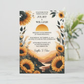 By Plants 素朴 Garden Greenery Sunflower結婚's 招待状 (スタンド正面)