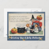 By Pumpkin Fatヴィンテージハロウィーンアートポストカード ポストカード (正面/裏面)