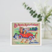 By Road & Rail in Catland, Louis Wain ポストカード (スタンド正面)