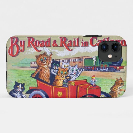 By Road & Rail in Catland, Louis Wain Case-Mate iPhoneケース (裏面(横))
