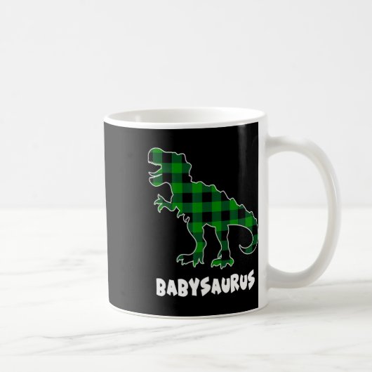 By Saurus T-rex Dinosaurs Plaid St Patricks Day  コーヒーマグカップ (右)
