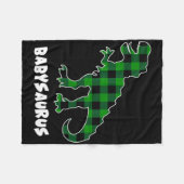 By Saurus T-rex Dinosaurs Plaid St Patricks Day  フリースブランケット (正面(横))