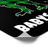 By Saurus T-rex Dinosaurs Plaid St Patricks Day  ポスター (角)