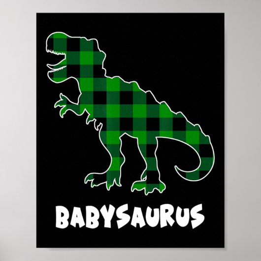 By Saurus T-rex Dinosaurs Plaid St Patricks Day  ポスター (正面)