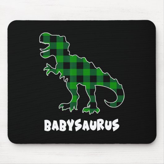 By Saurus T-rex Dinosaurs Plaid St Patricks Day  マウスパッド (正面)